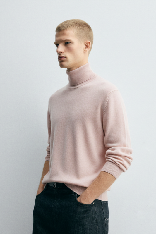 Turtle Neck Sweatshirt | Caleb – Blush Pink