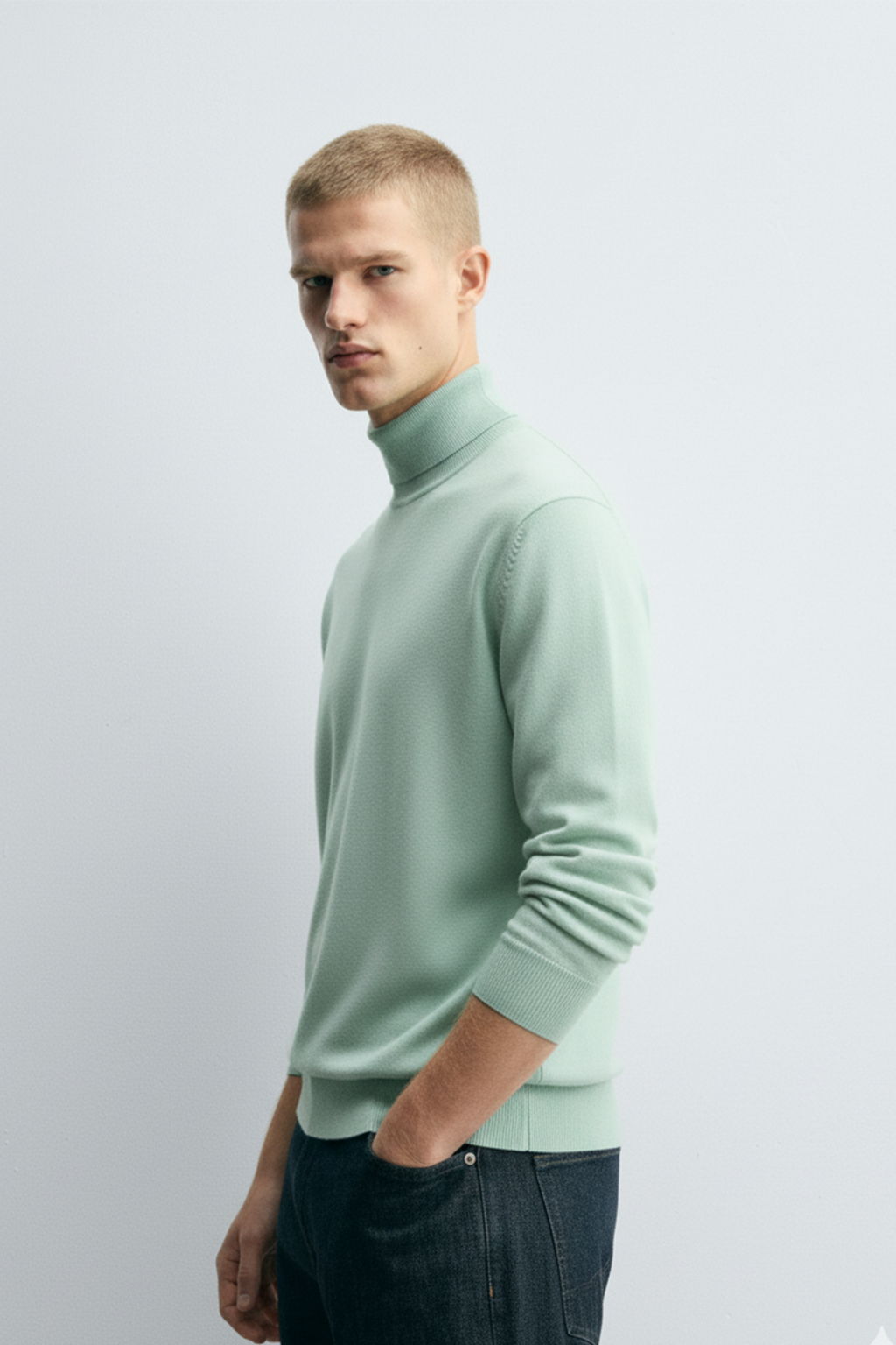Turtle Neck Sweatshirt | Owen – Mint Green