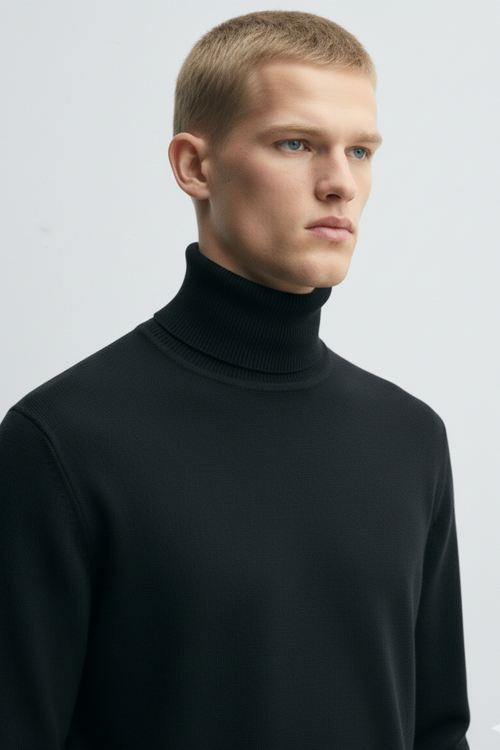 Turtle Neck Sweatshirt | Grant – Ebony Black