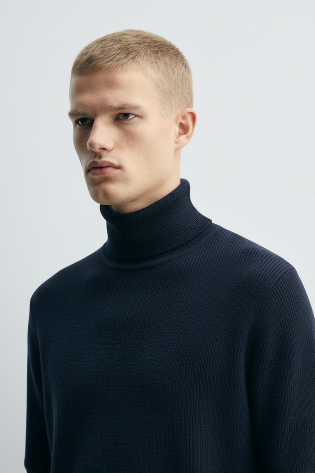 Turtle Neck Sweatshirt | Hunter – Navy Blue