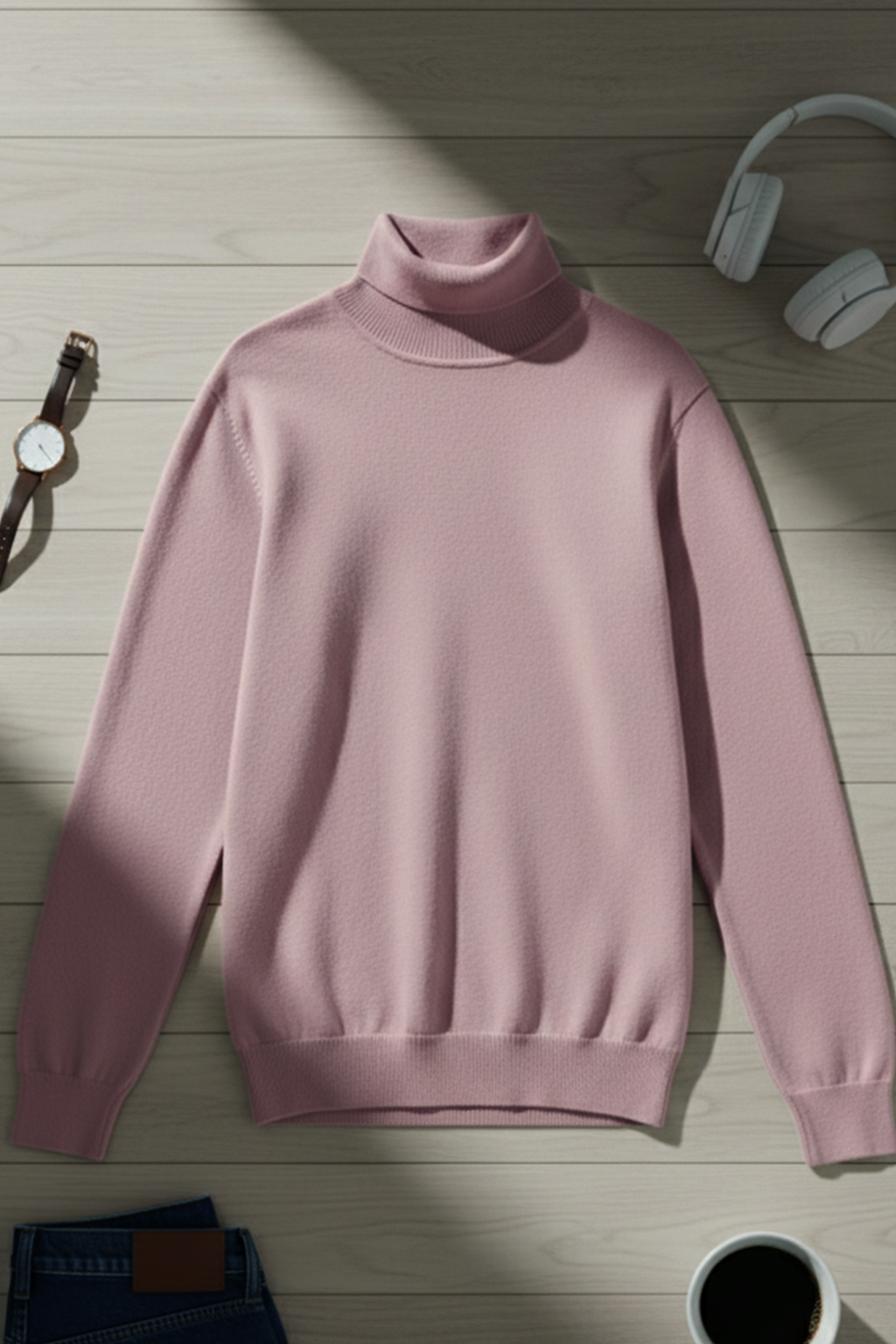 Turtle Neck Sweatshirt | Caleb – Blush Pink