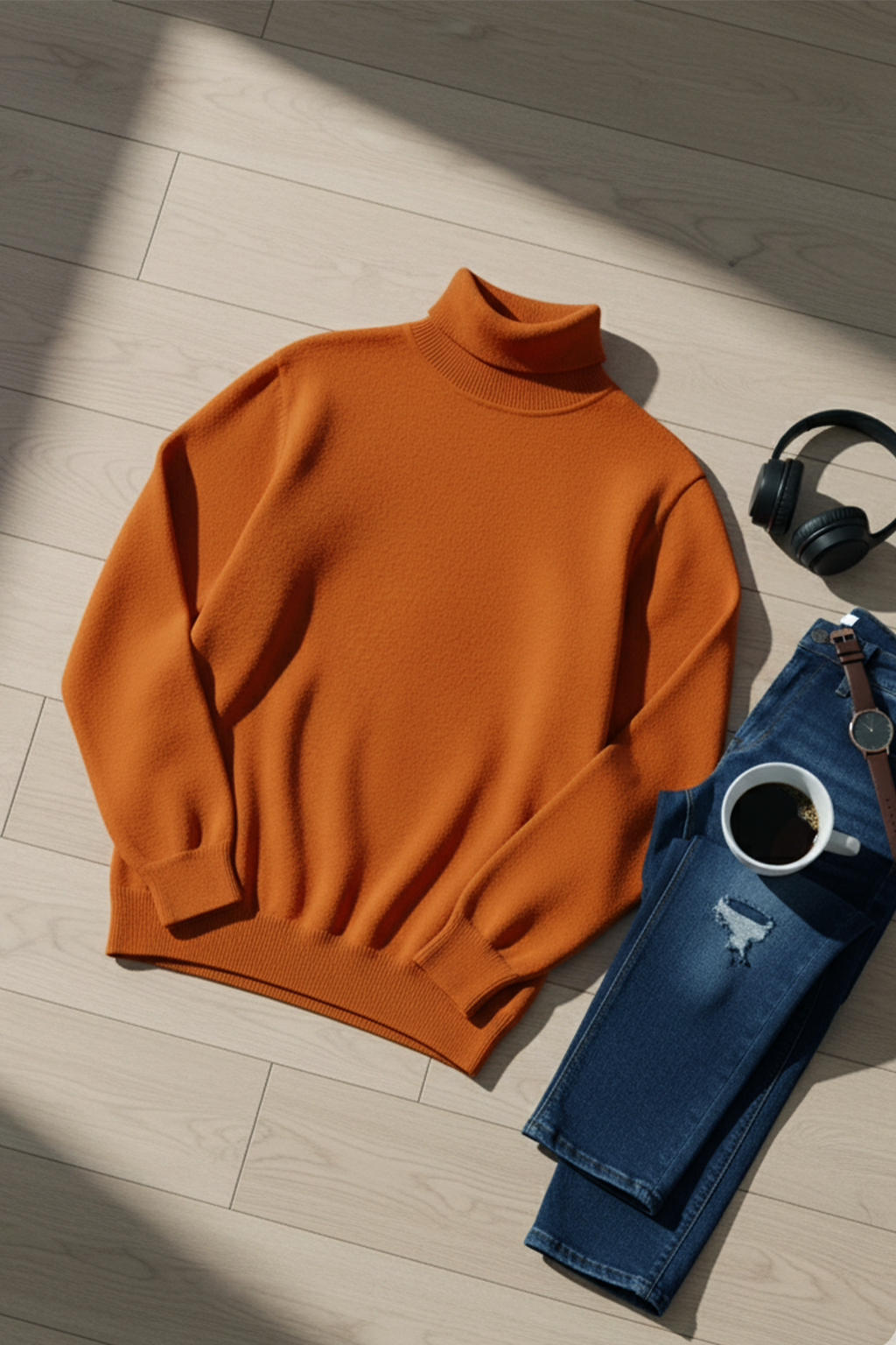 Turtle Neck Sweatshirt | Mason – Ginger Orange