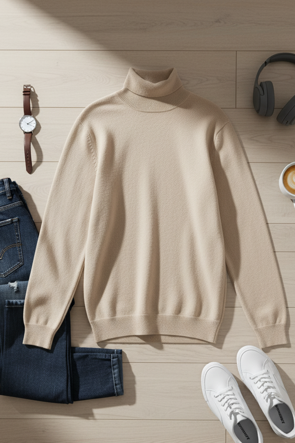 Turtle Neck Sweatshirt | Ethan – Sandstone