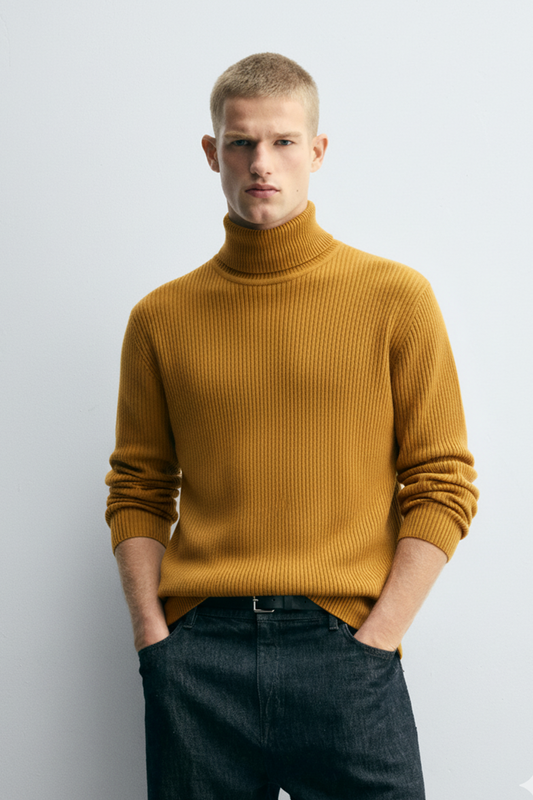 Turtle Neck Sweatshirt | Ryan – Mustard Yellow