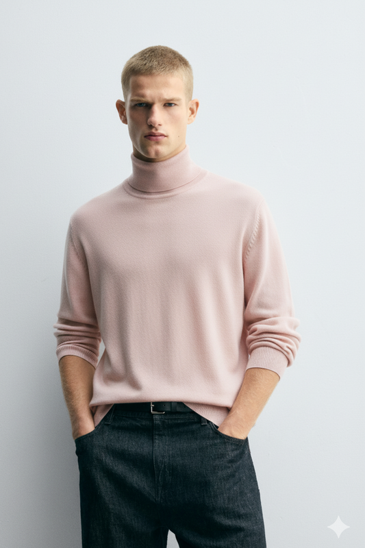 Turtle Neck Sweatshirt | Caleb – Blush Pink
