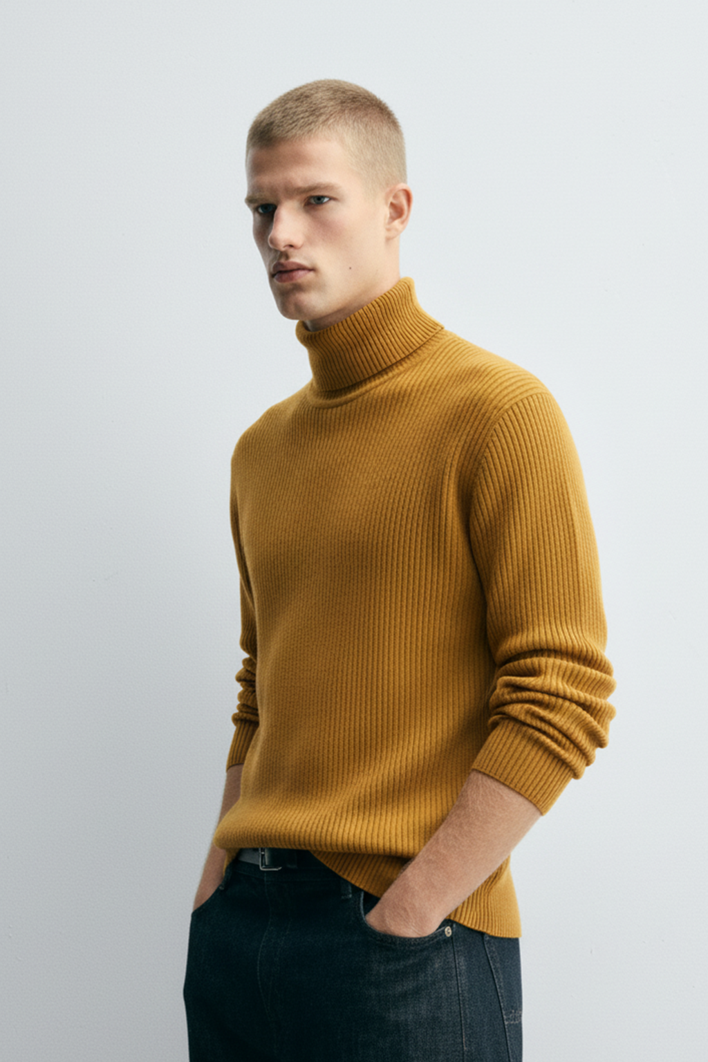 Turtle Neck Sweatshirt | Ryan – Mustard Yellow