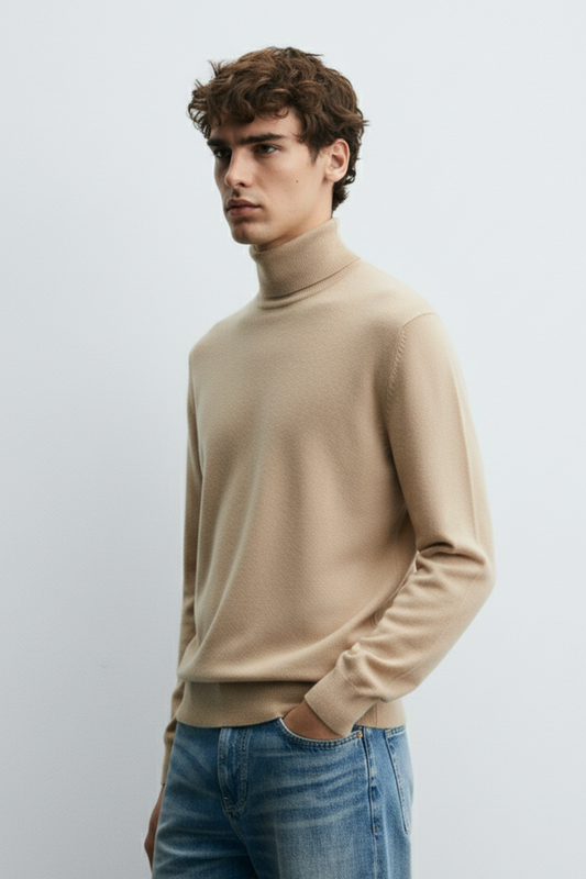 Turtle Neck Sweatshirt | Ethan – Sandstone