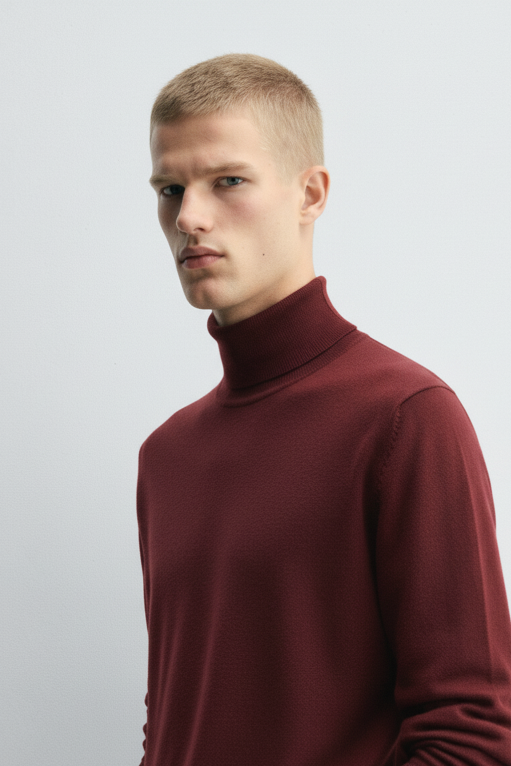 Turtle Neck Sweatshirt | Lucas – Mahogany Red